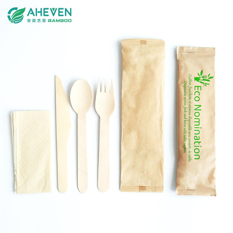 Wooden cutlery set